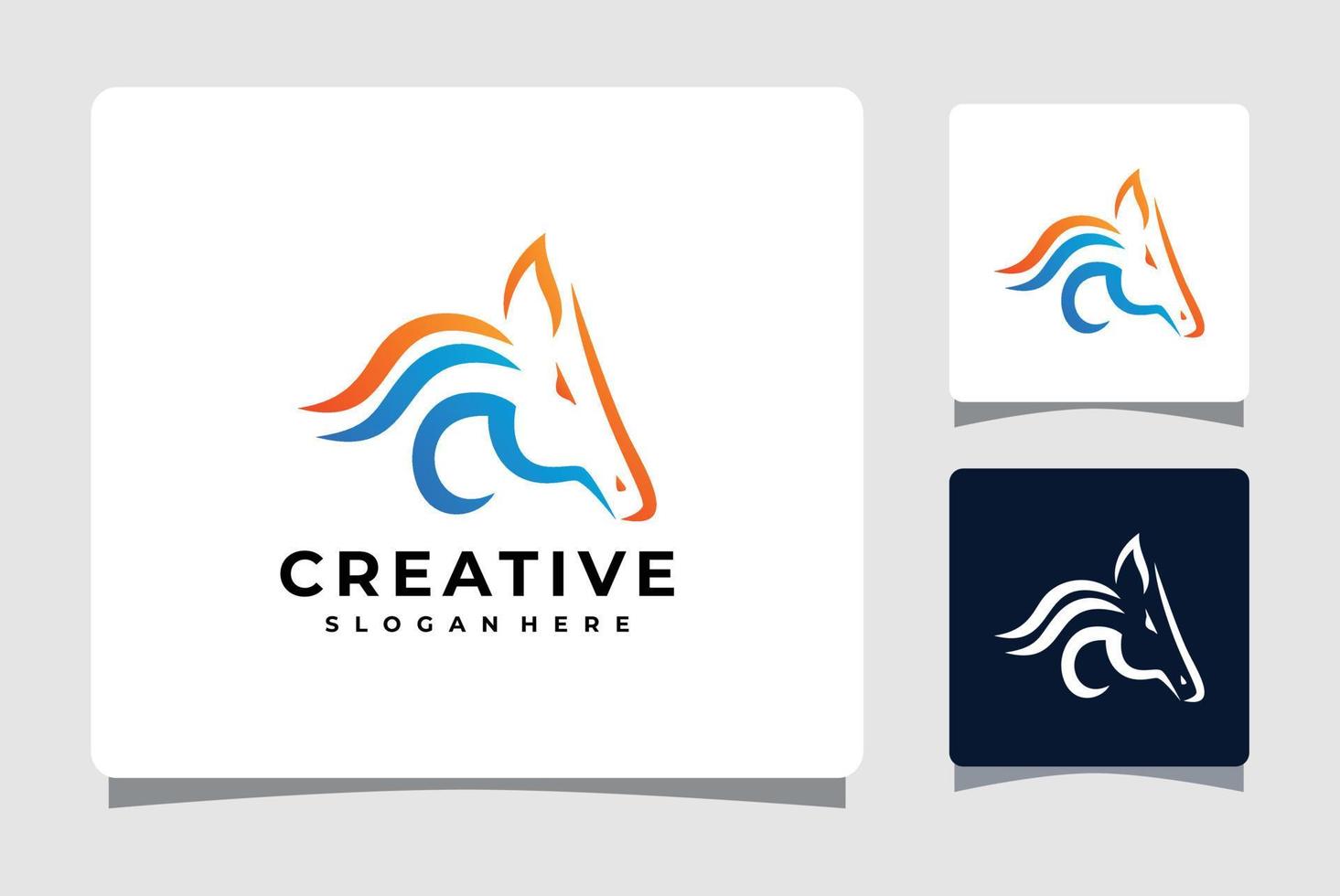 Letter C Horse Logo Template With Business Card Design Inspiration vector