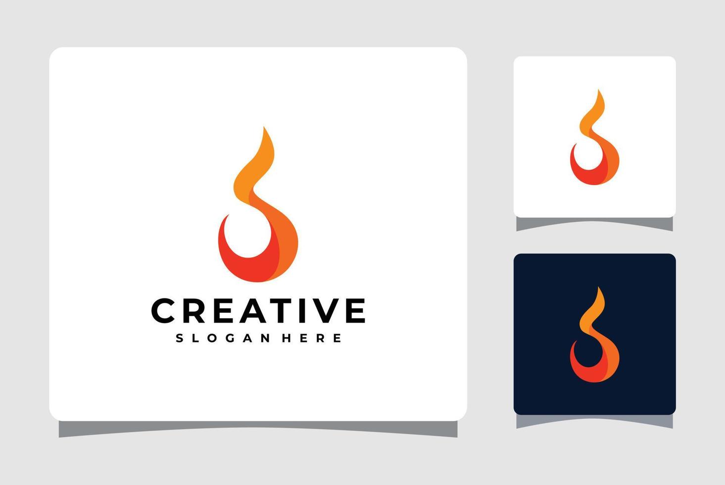 Flame Logo Template With Business Card Design Inspiration vector