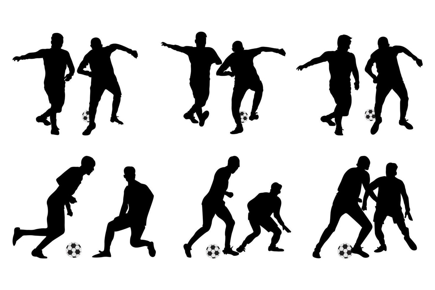 Set of football, soccer players, Football, soccer, players silhouette vector