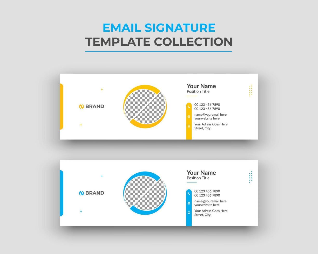 Email signature template or email footer and personal social media cover design vector