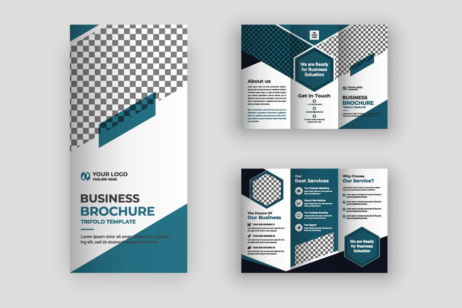 Creative business trifold brochure template vector