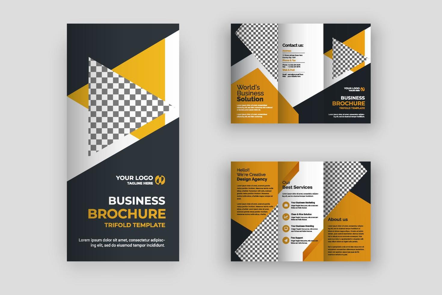 Creative business trifold brochure template vector