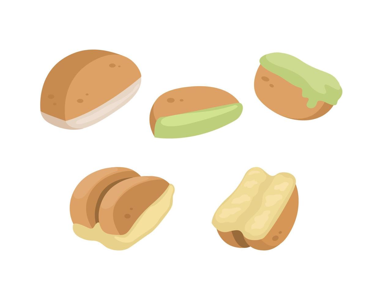 pastel de comida callejera indonesio asiático también conocido como kue pancong, colección de bandros y pukis conjunto de ilustración de dibujos animados vector