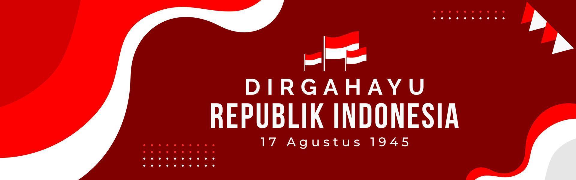 plantilla de banner del día de la independencia de indonesia vector