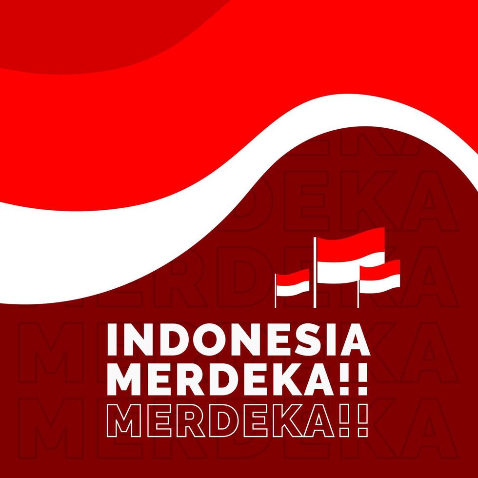Indonesia independence day template design vector