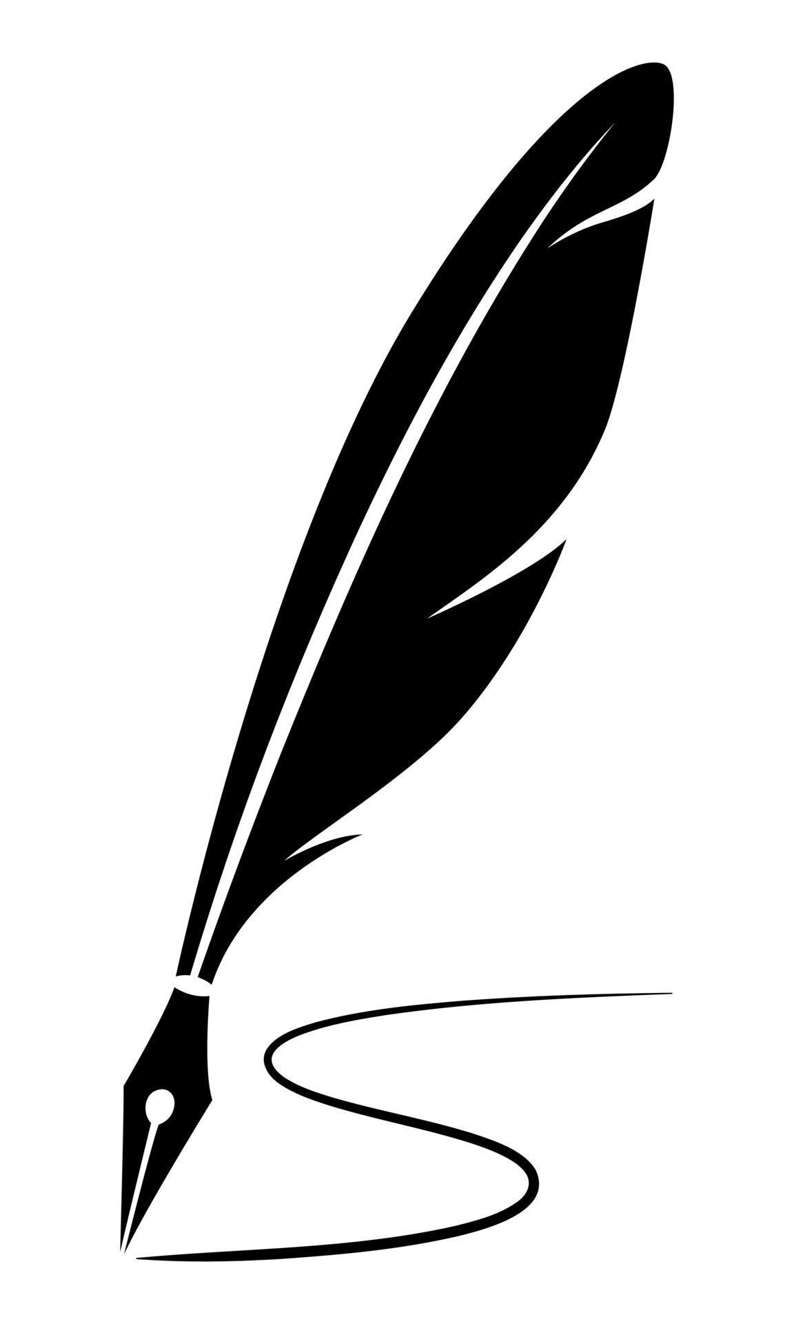 quill silhouette writing curves, 8346378 Vector Art at Vecteezy