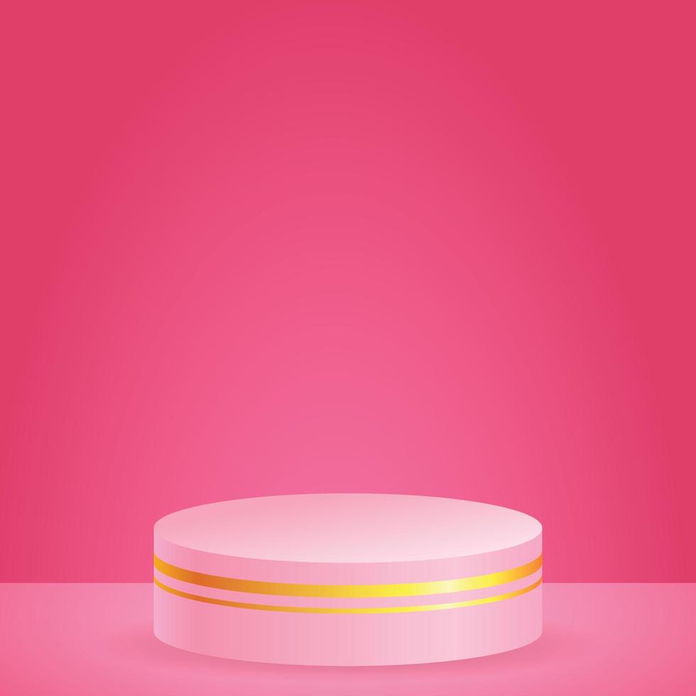 fondo de podio rosa con formas geométricas en 3d vector