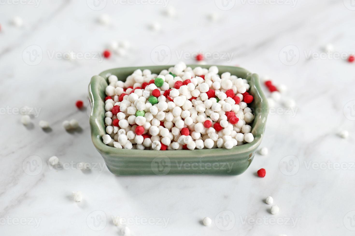 Multicolored Tapioca Pearls Isolated on White Background photo