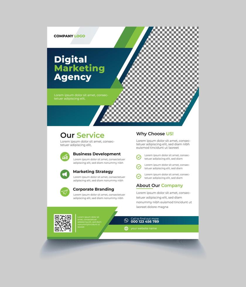 Digital marketing agency and corporate flyer design vector