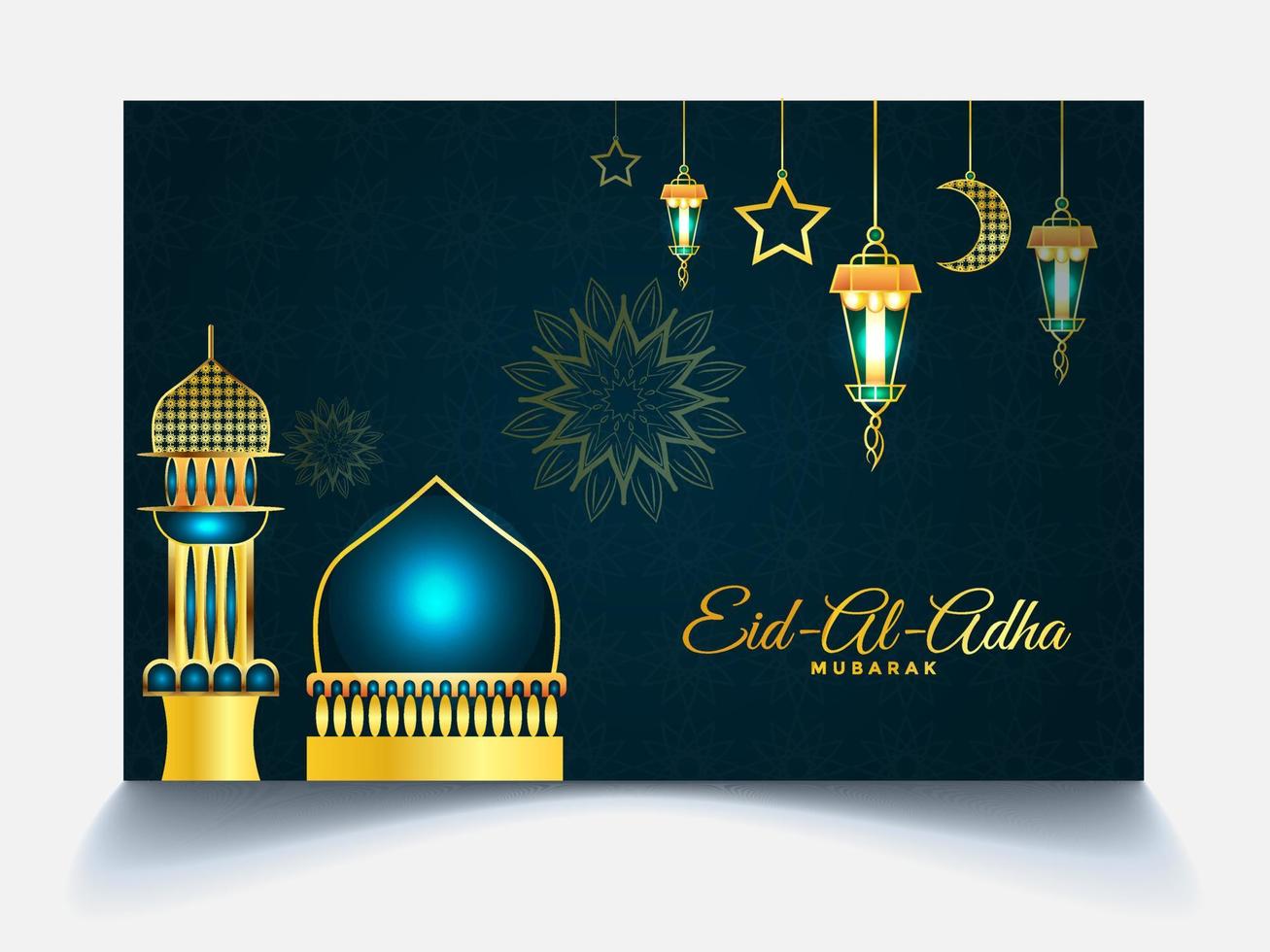 Eid al adha mubarak islamic festival social media banner template vector