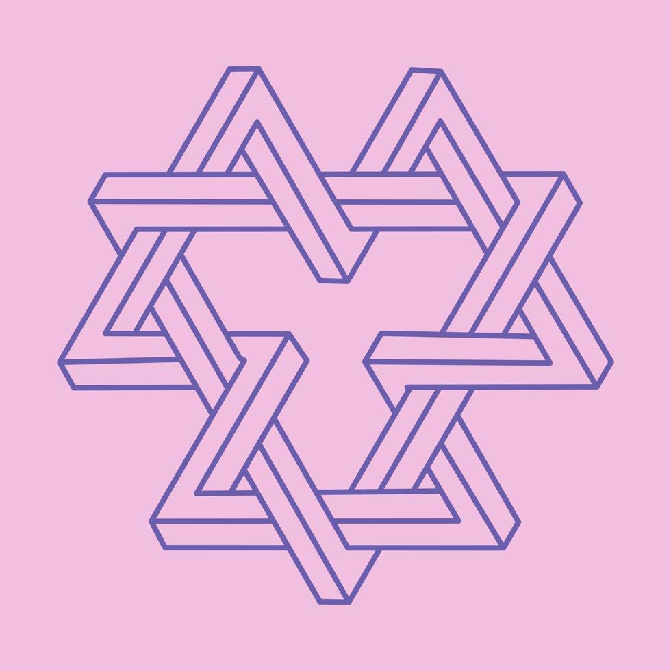 Impossible shapes, optical illusion pattern, vector. Optical art object. Abstract Logo. Geometric figure. vector