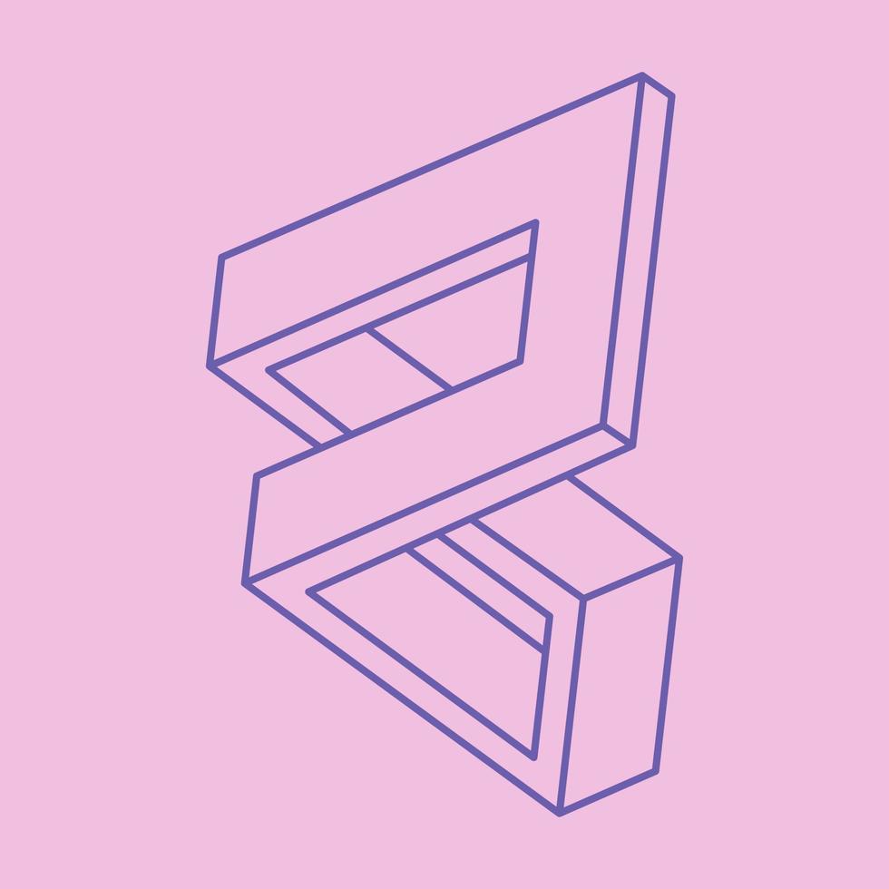 Impossible shapes, optical illusion figures, vector. Paradox. Optical art objects. Geometry modern logo. vector
