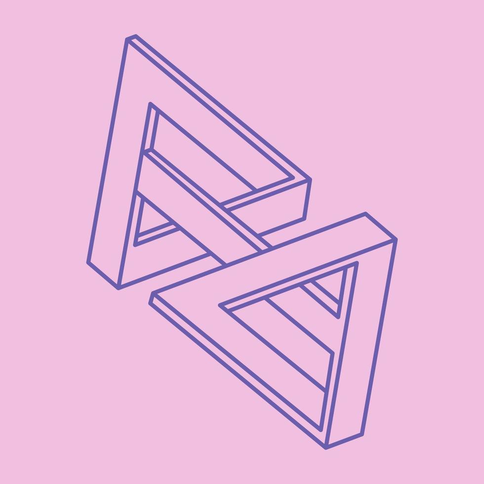 Impossible optical illusion shapes. Logo. Optical art objects. Impossible figures. Line art. Unreal geometric pattern. vector