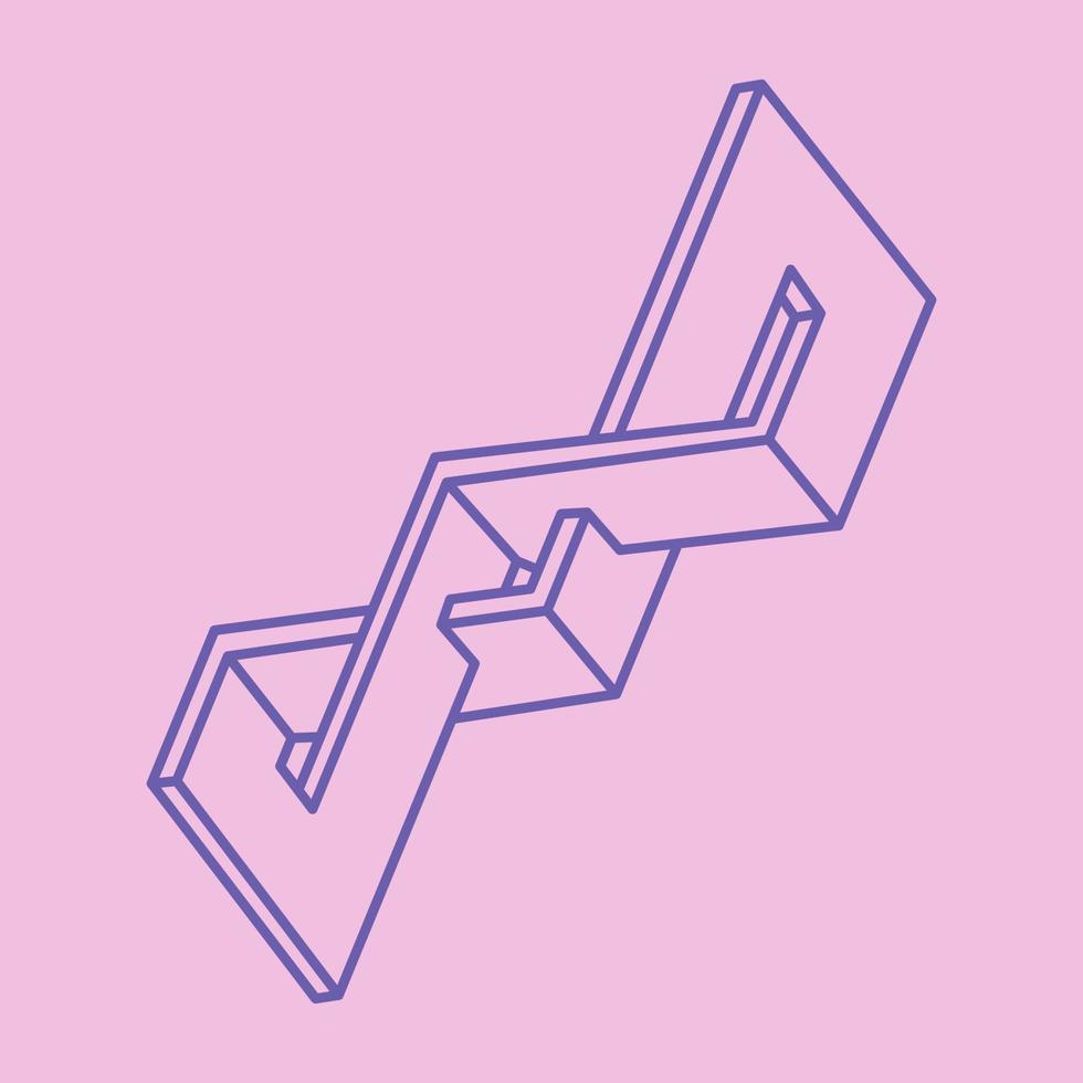 Impossible shape, optical illusion figure, vector pattern. Paradox. Optical art object. Geometry modern logo. Abstract background.