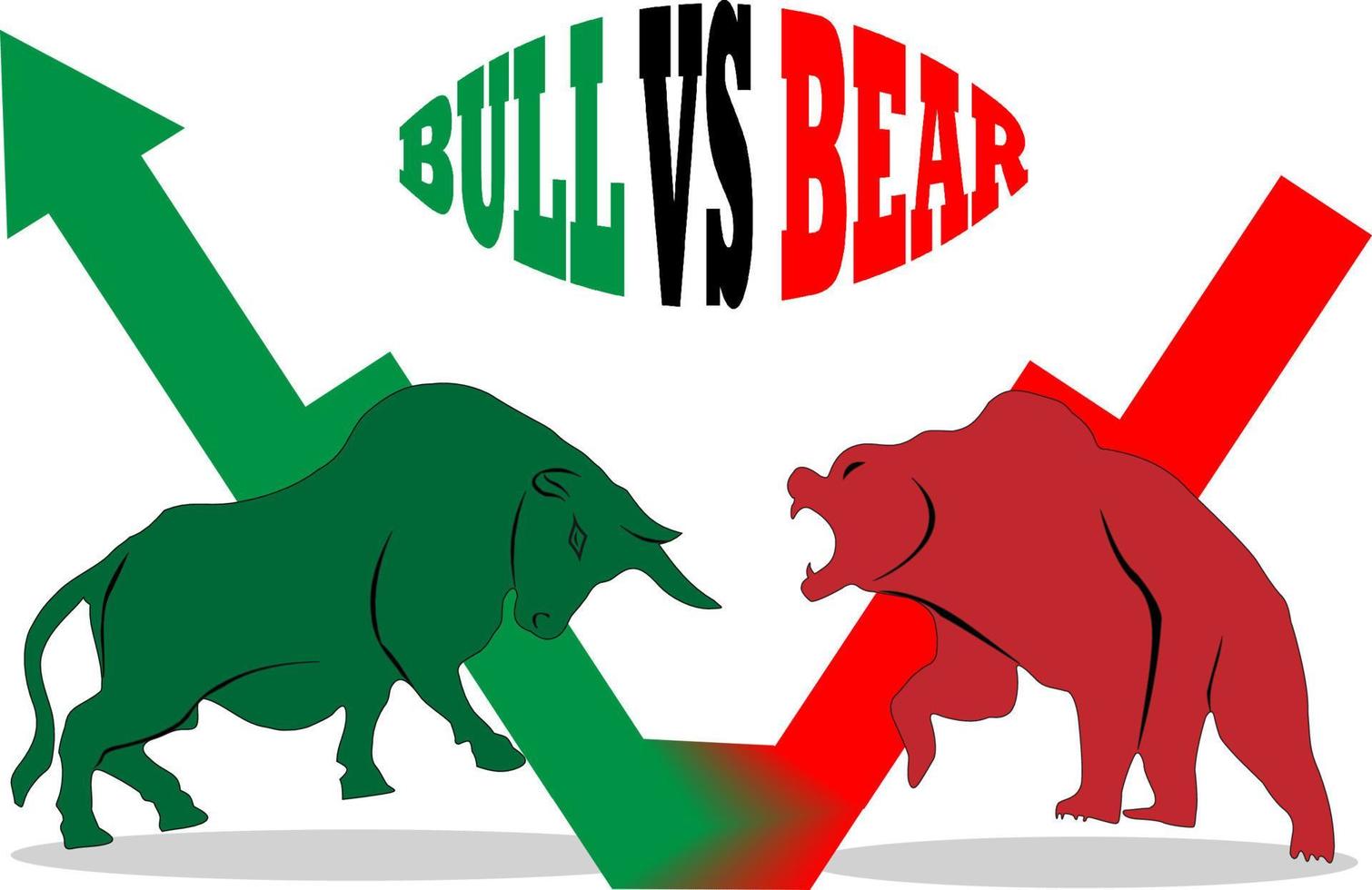 Bull VS Bear in stockmarket vector