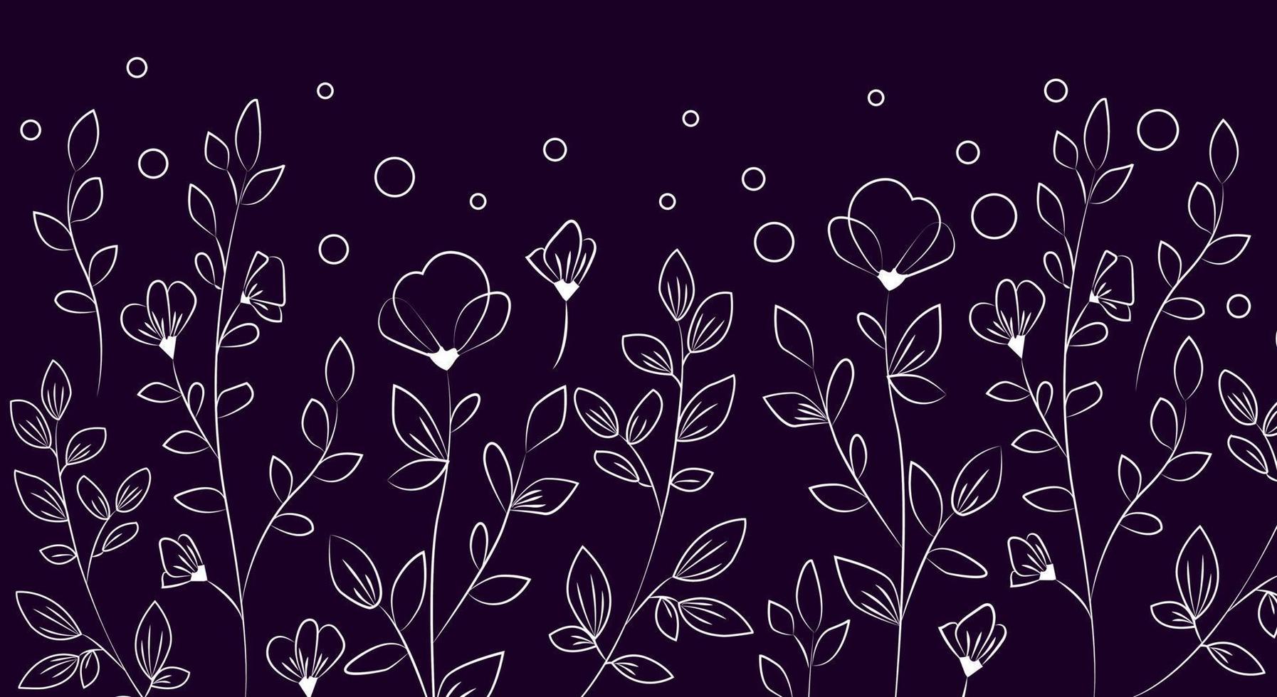 Black banner with flowers vector