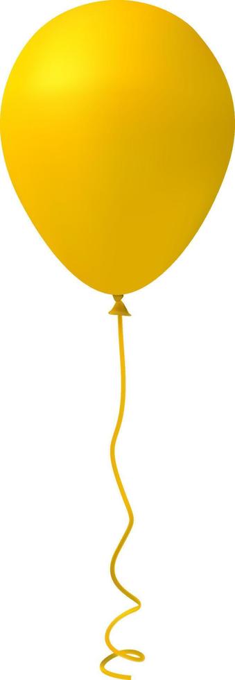 Yellow balloon. Realism. Gradient mesh vector