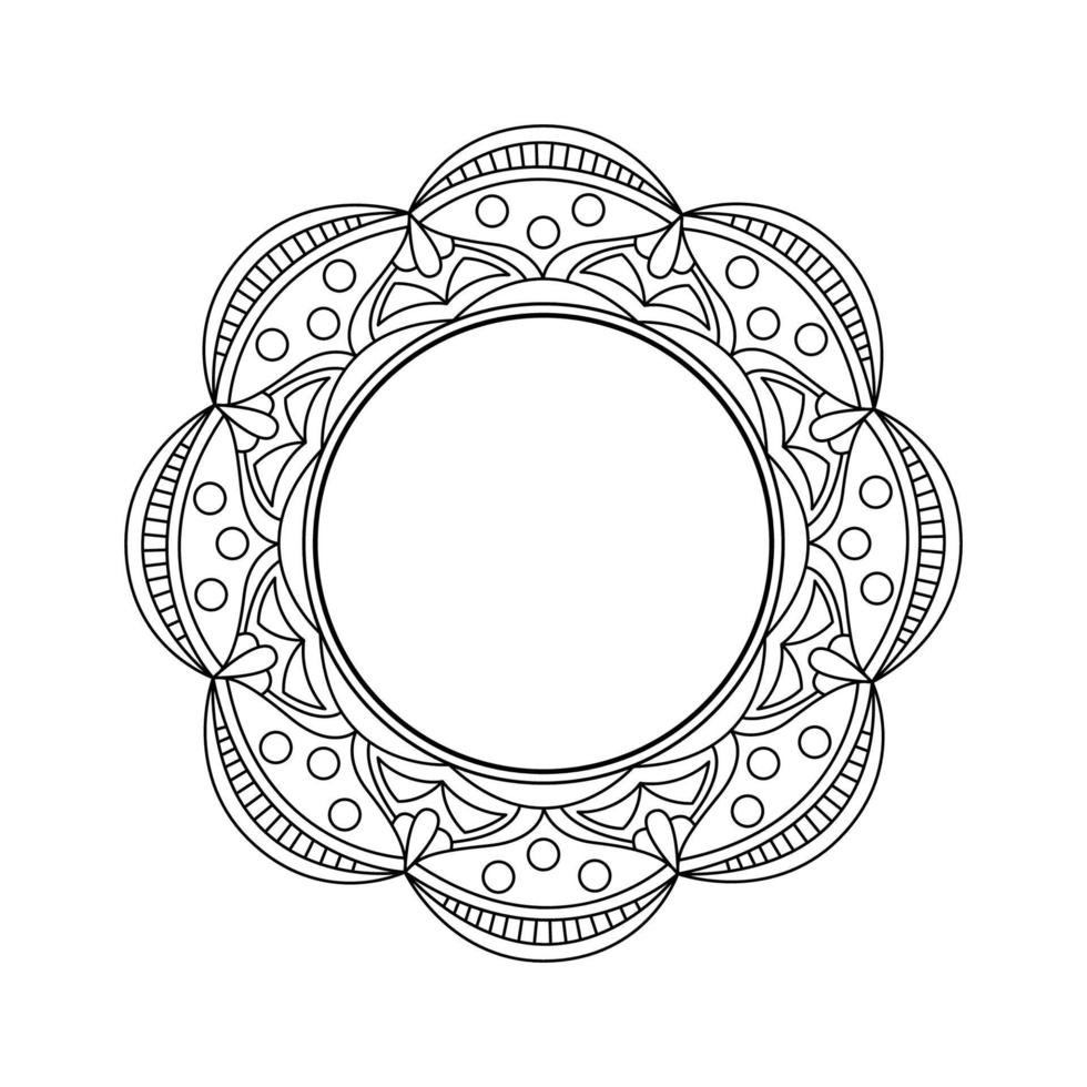 Vector mandala for coloring. Round frame with white space inside. Decorative border for logo, text or design.