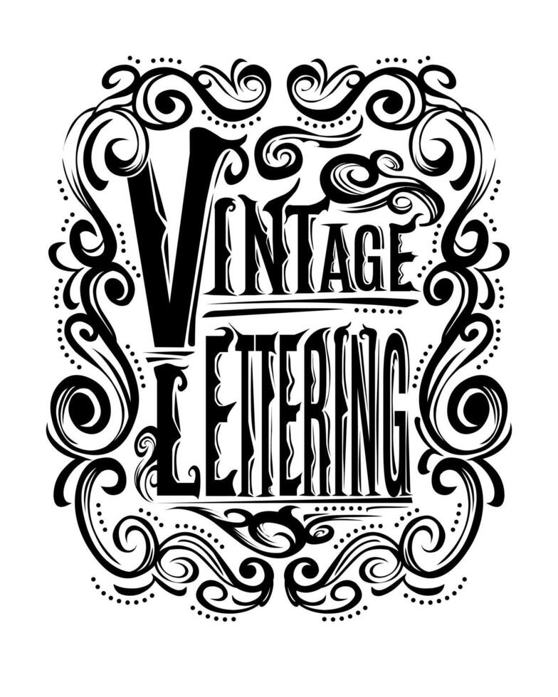 Vector vintage lettering tattoo design