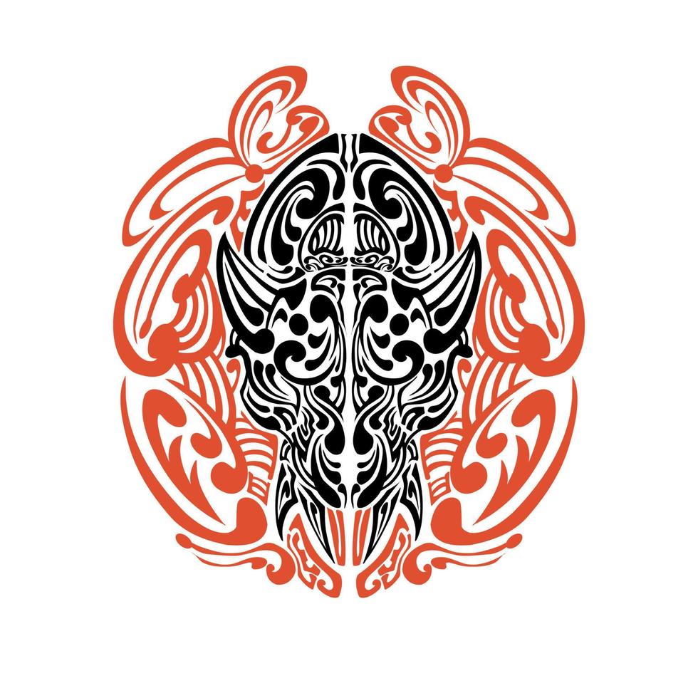 Tribal wild animal head tattoo vector