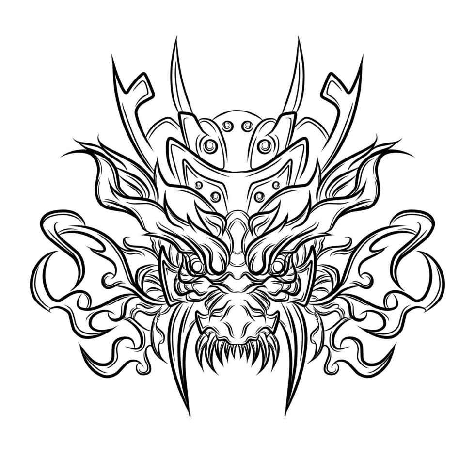 Hand drawn chineese dragon vector