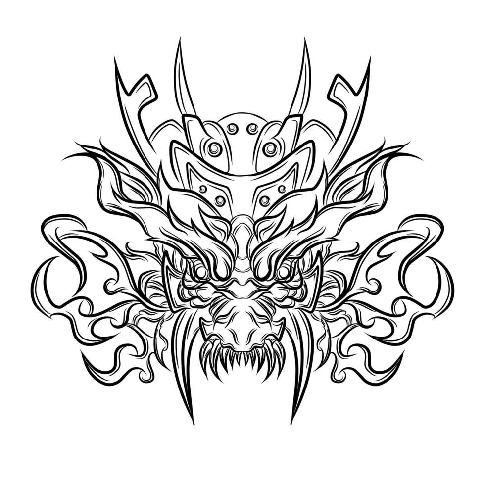 Hand drawn chineese dragon vector