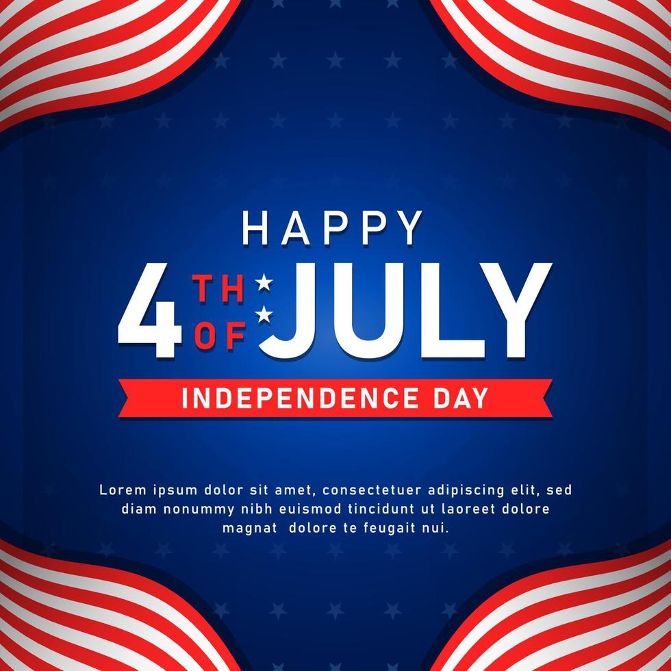 Happy 4th of July America independence day background and banner vector