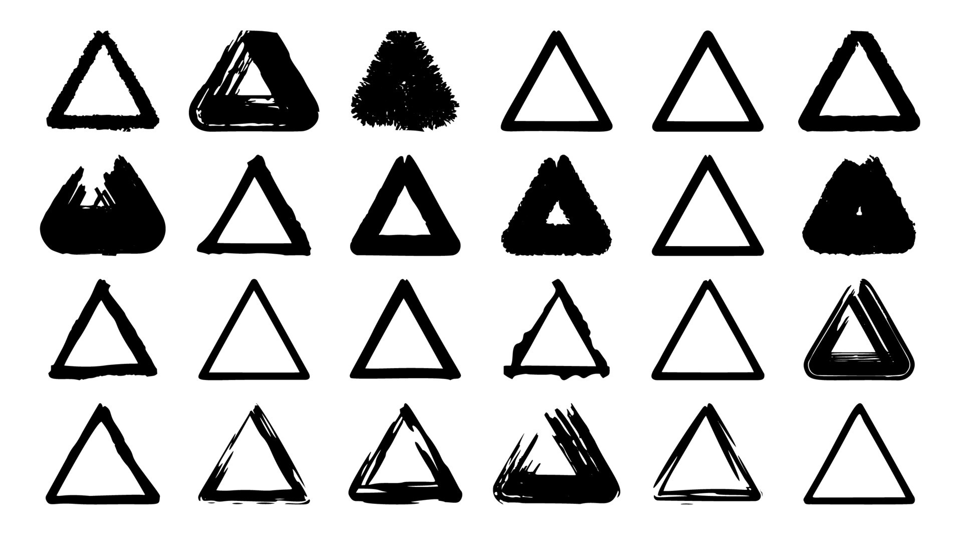 triangle element. doodle, hand drawn brush vector illustration 8348256