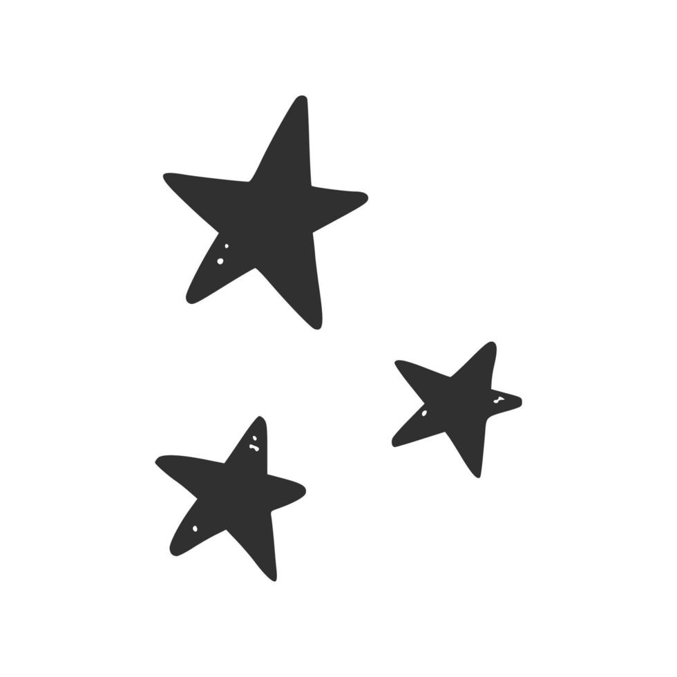 Hand drawn black star element. vector