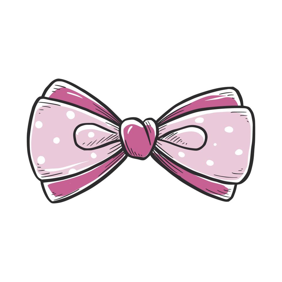 Tie bow color doodle sketch vector