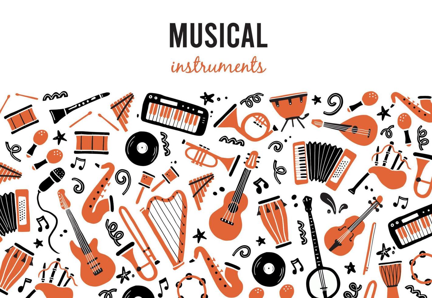 plantilla de banners con instrumento musical vector