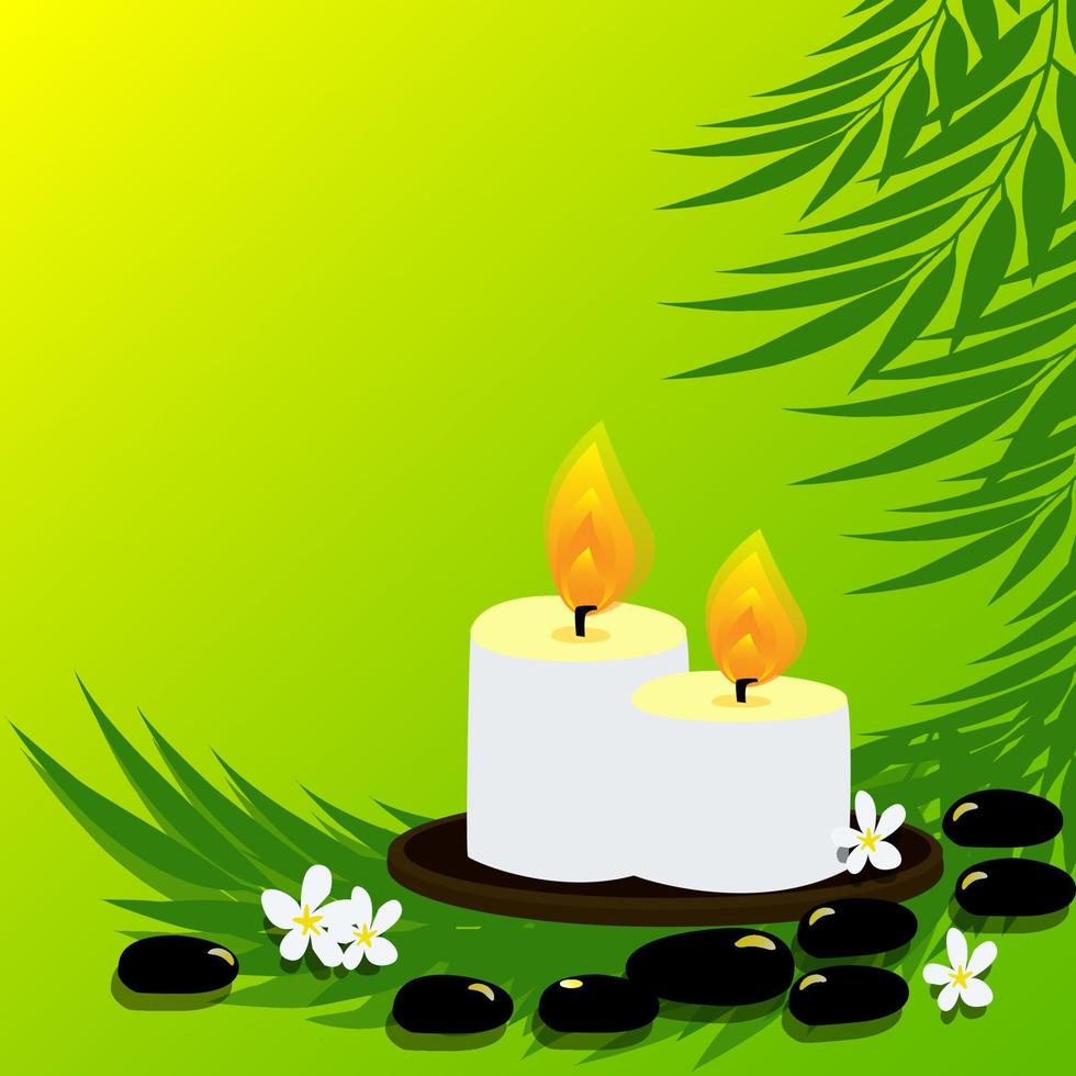Candles and spa stones. vector
