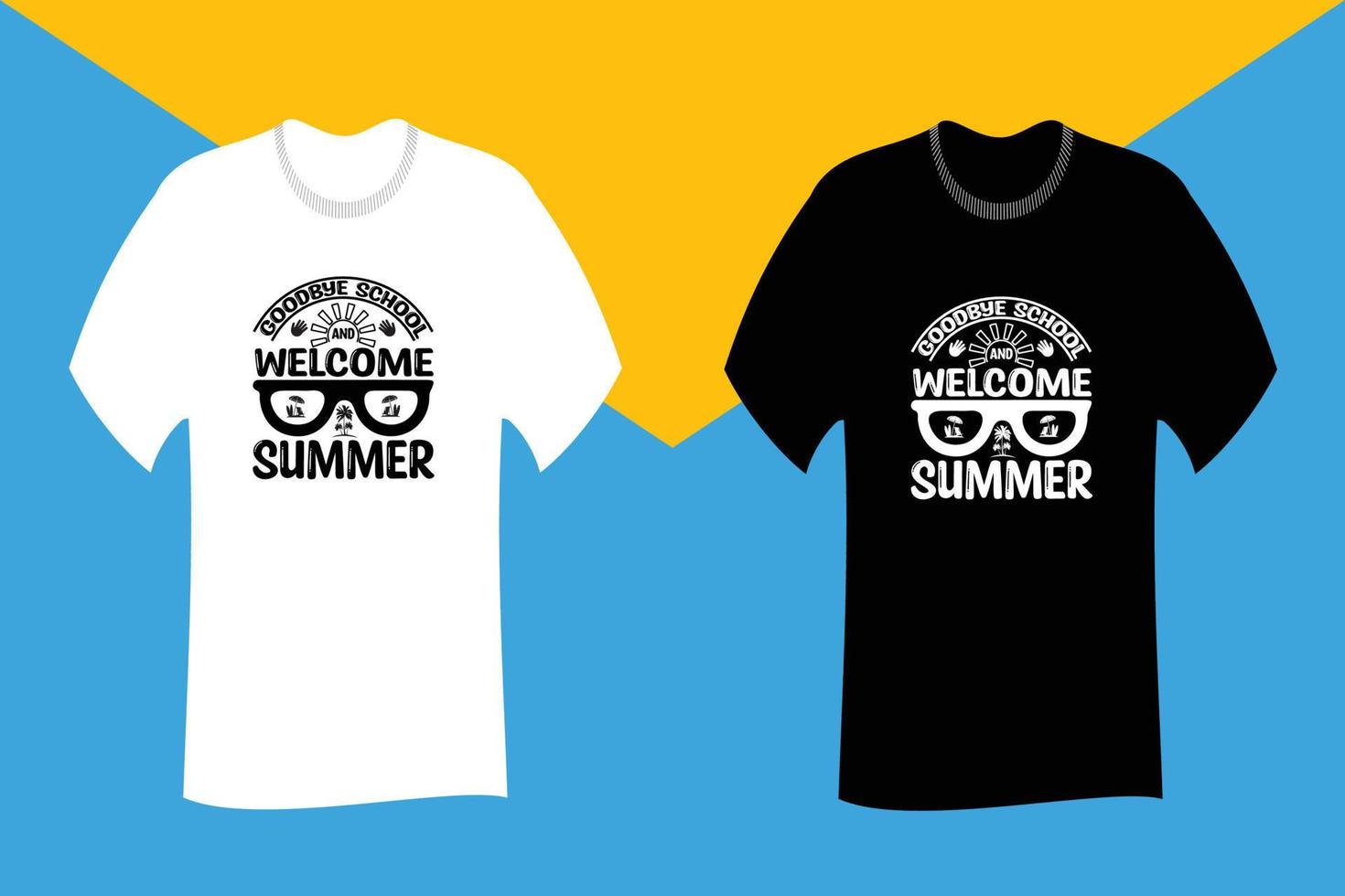 adiós escuela y bienvenido diseño de camiseta de verano vector