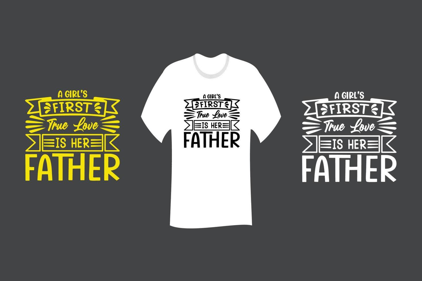 el primer amor verdadero de una niña es el diseño de la camiseta de su padre vector