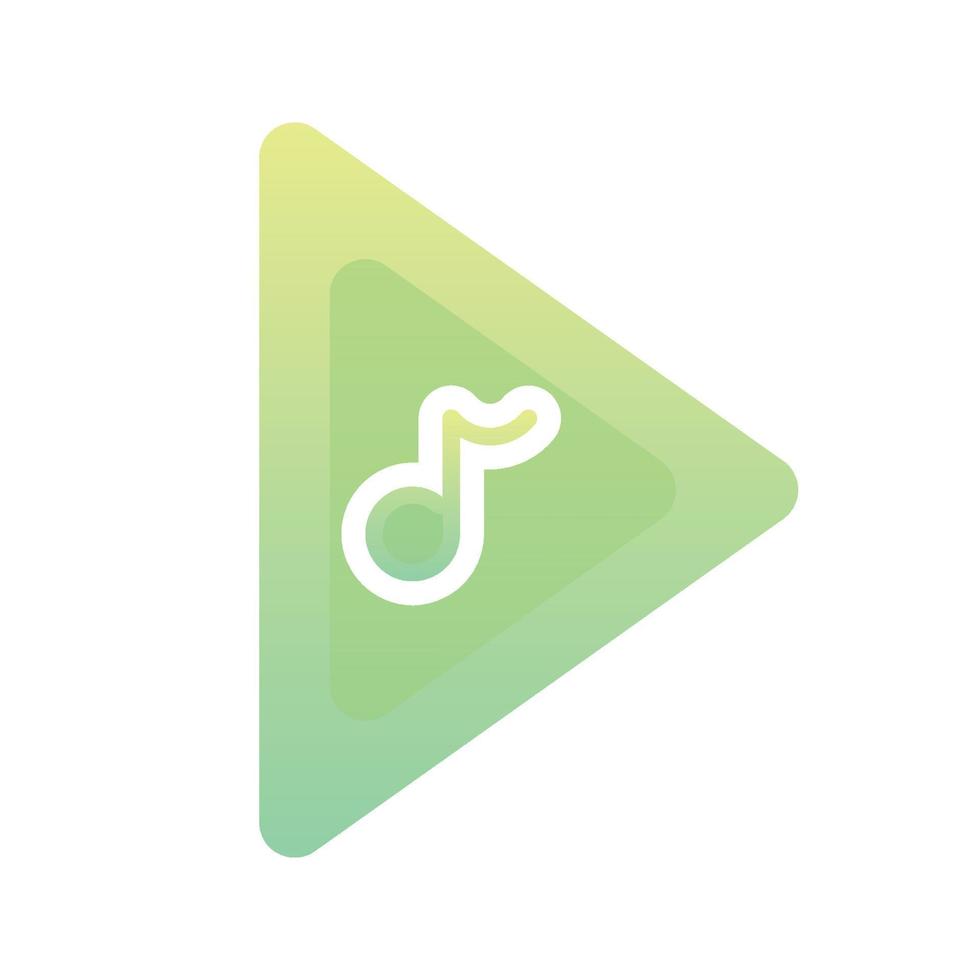 music play logo gradient design template icon vector