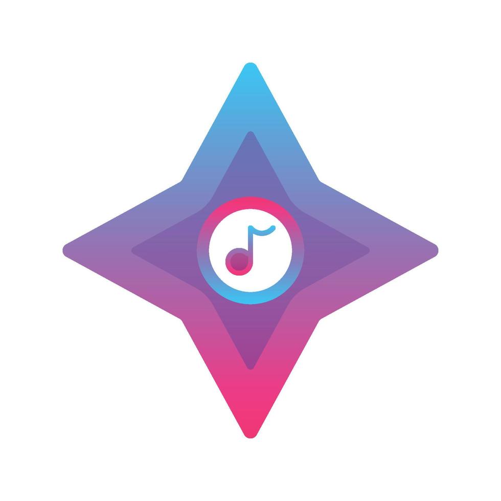 music shuriken logo gradient design template icon vector