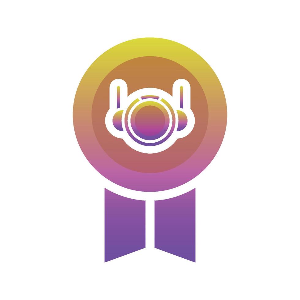 medal astronaut logo gradient design template icon vector