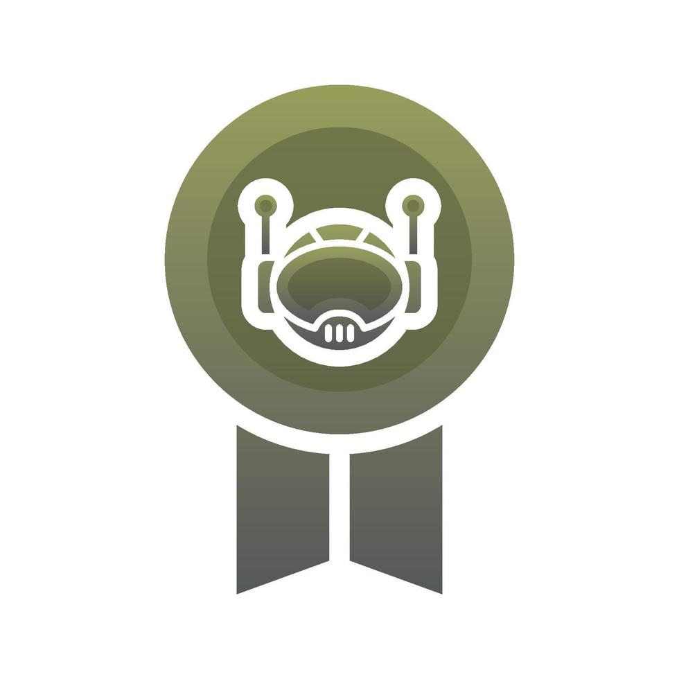 medal robot logo gradient design template icon vector