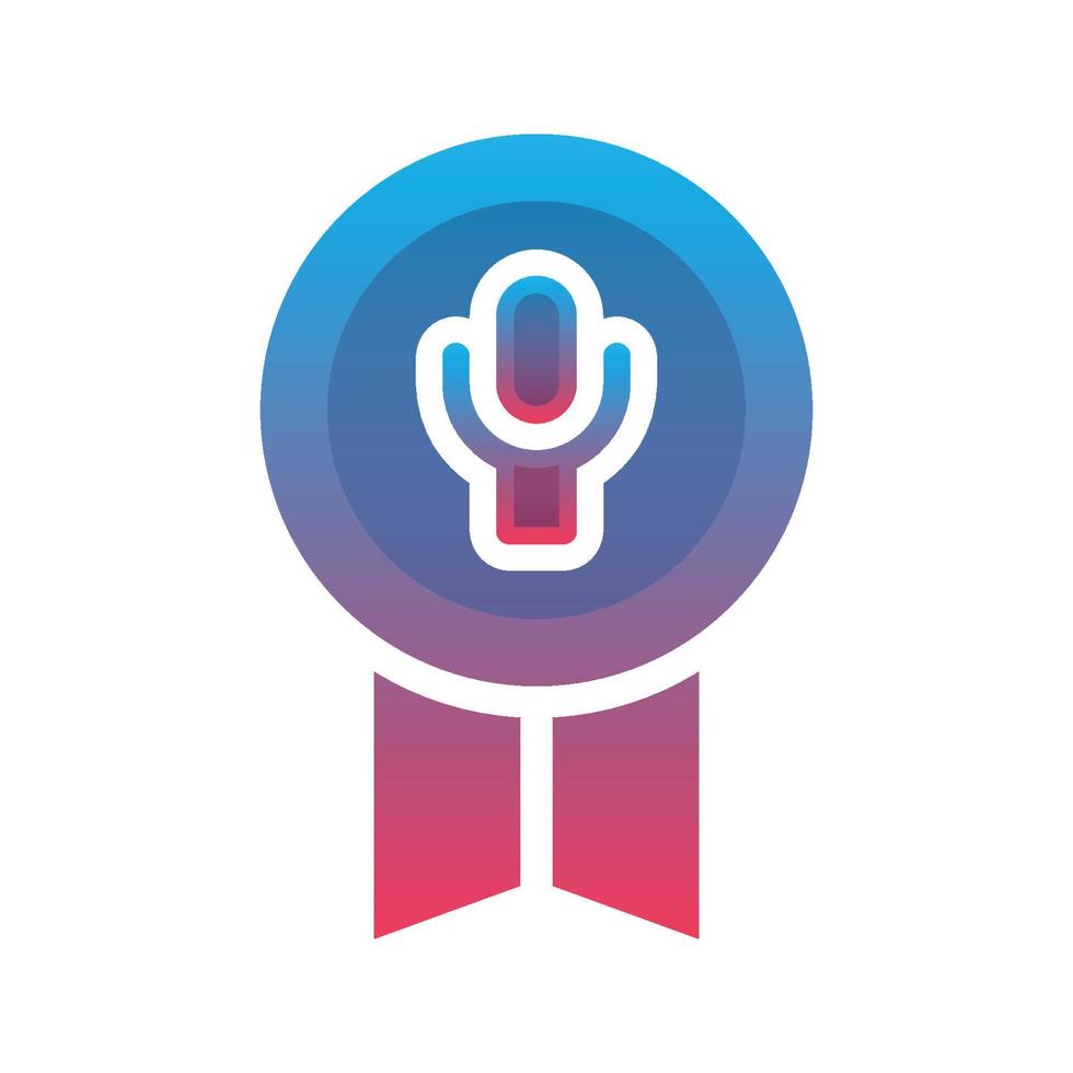 medal mic logo gradient design template icon vector