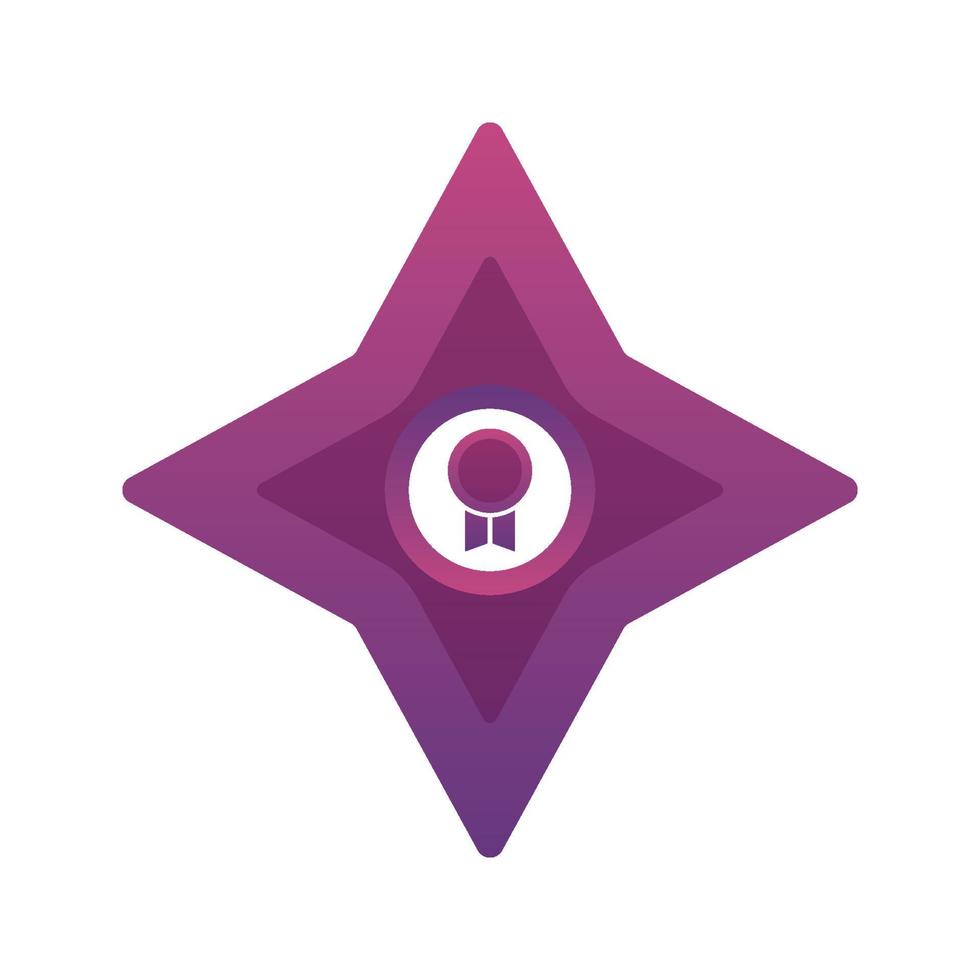medal shuriken logo gradient design template icon vector