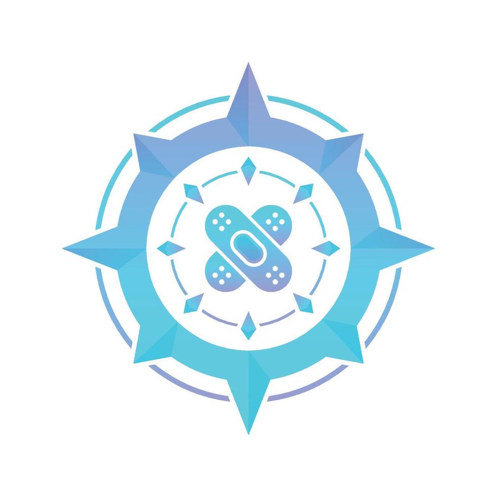 bandage compass logo gradient design template icon vector