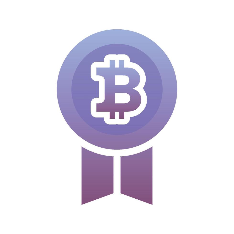 icono de plantilla de diseño de degradado de logotipo de bitcoin de medalla vector