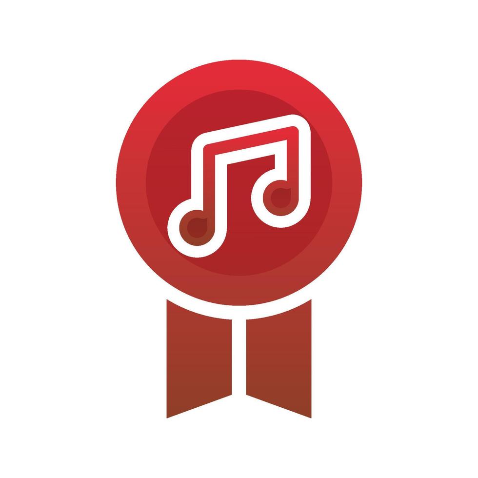 icono de plantilla de diseño de degradado de logotipo de música de medalla vector
