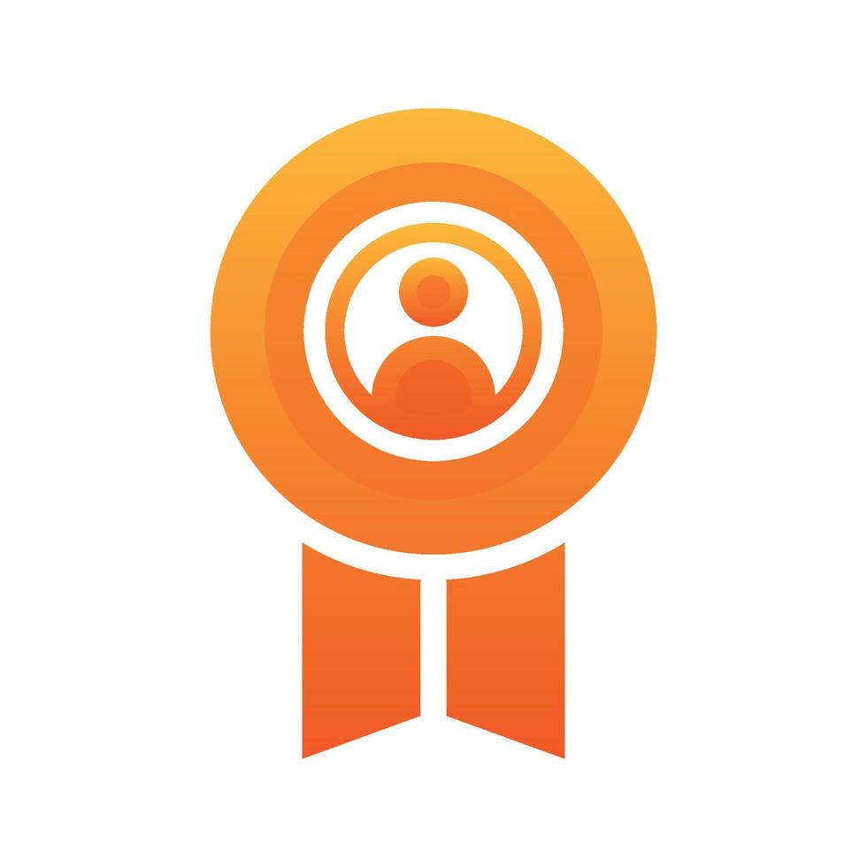 medal profile logo gradient design template icon vector