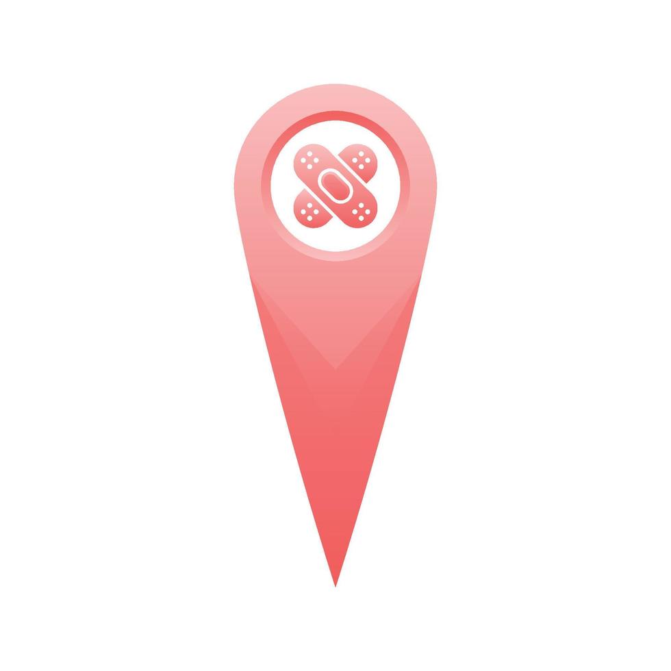 bandage location logo gradient design template icon vector