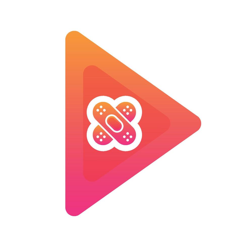 bandage play logo gradient design template icon vector