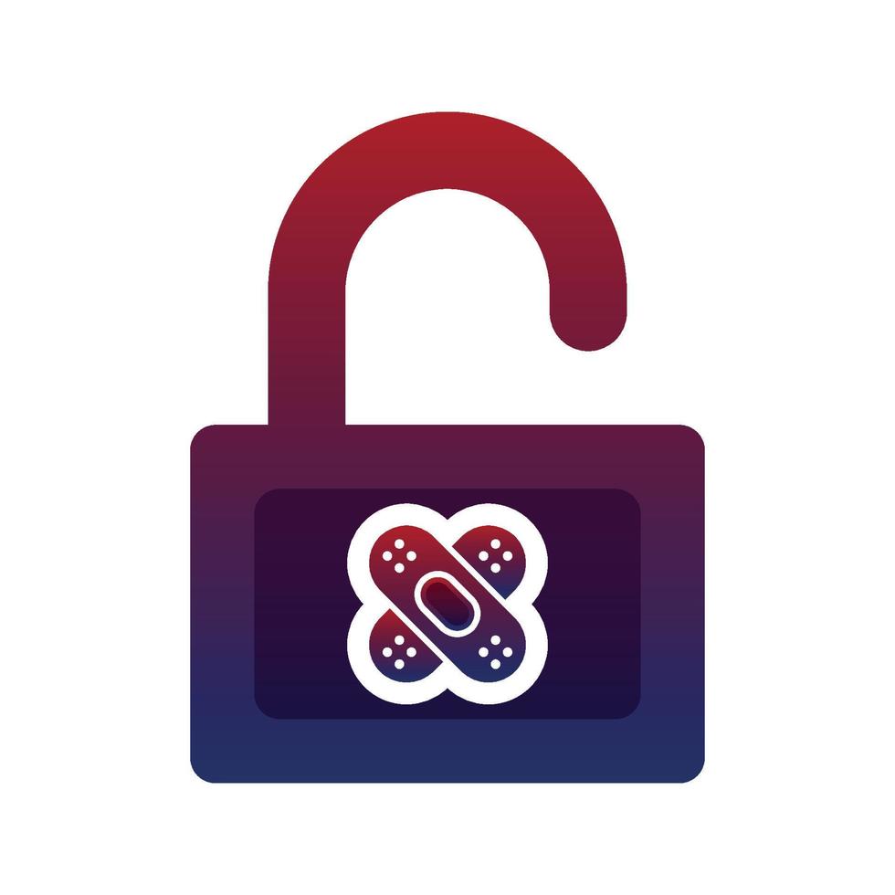 bandage padlock logo gradient design template icon vector