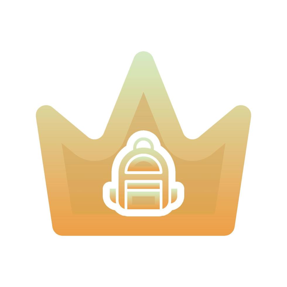 backpack crown logo gradient design template icon vector