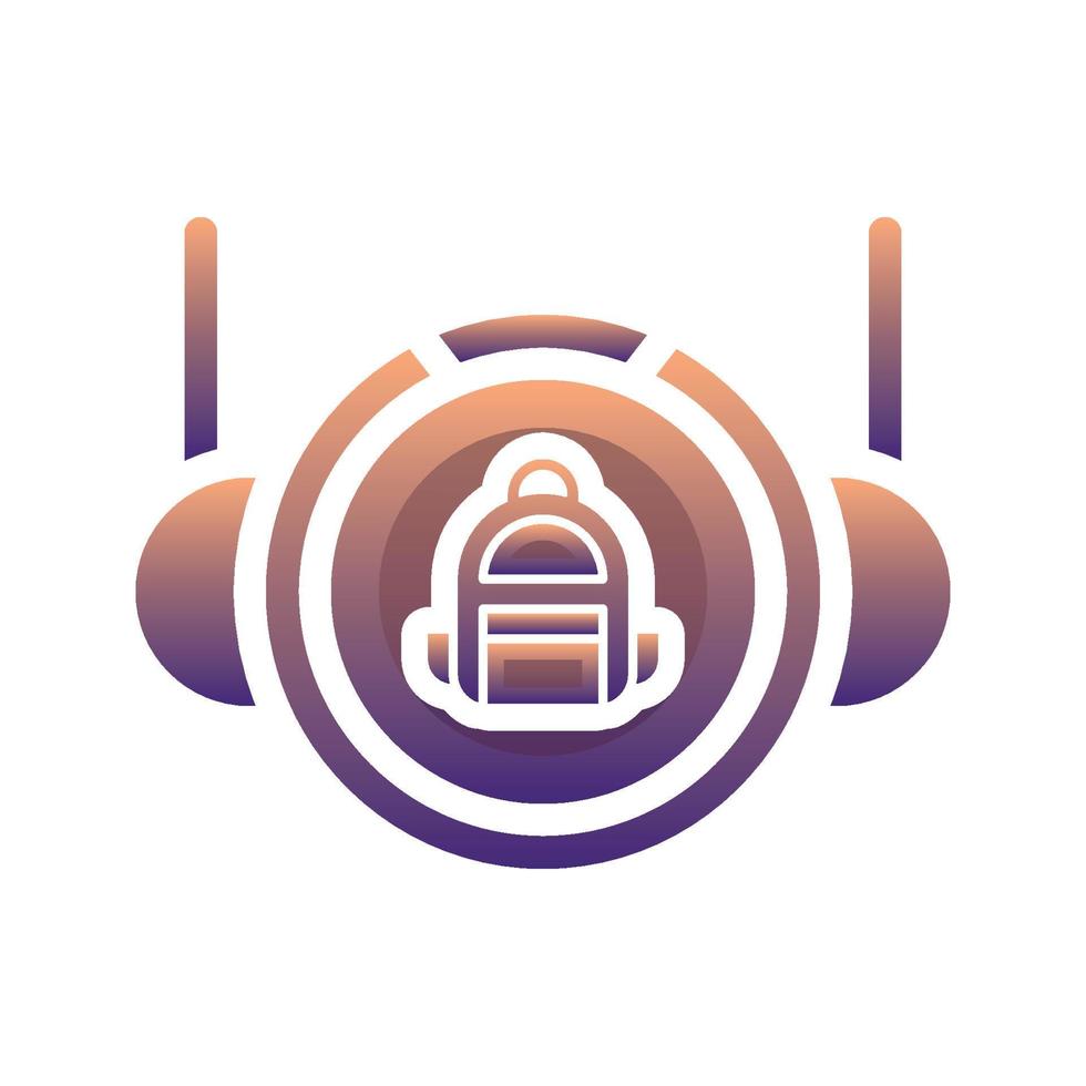 backpack astronaut logo gradient design template icon vector
