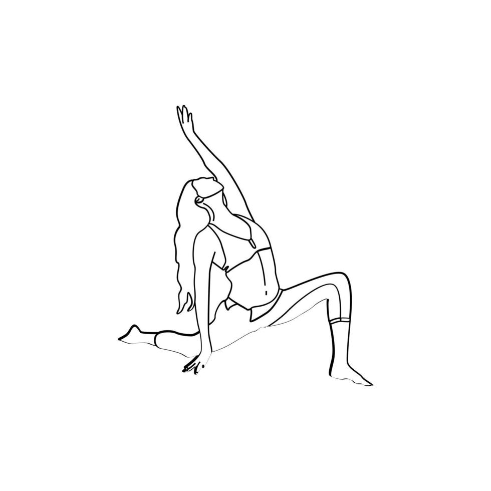 Yoga line art style vector